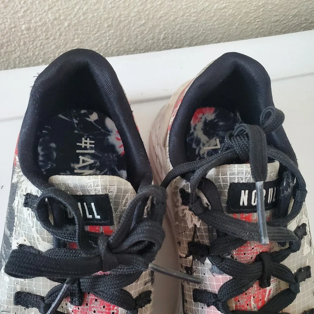 NOBULL Women's Ripstop Runner Shoes Size 8 Floral Red Black White Athletic
